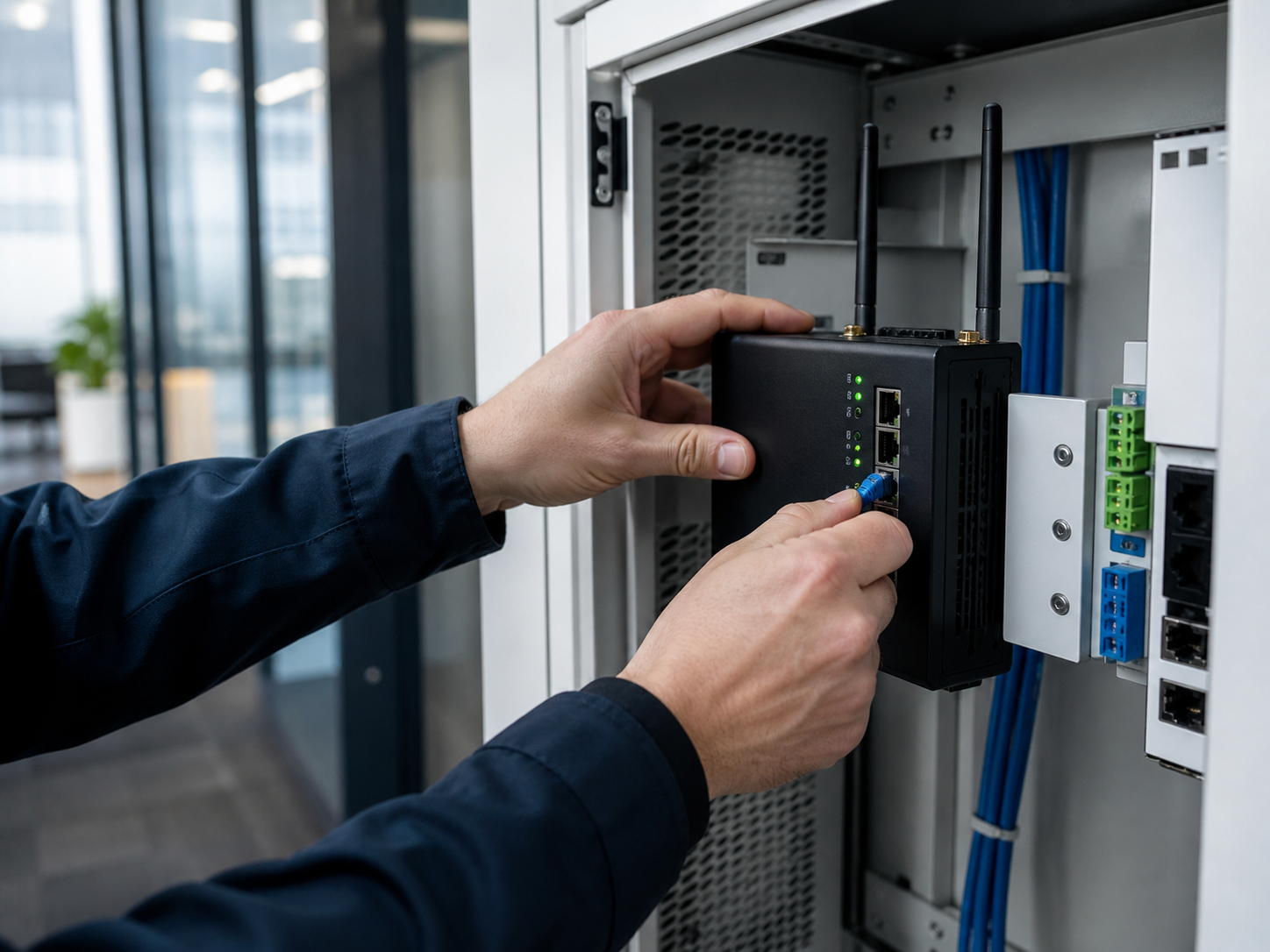 Installation d’un routeur professionnel par un technicien