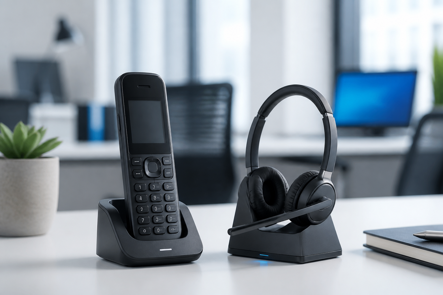 Téléphone sans fil et casque professionnel